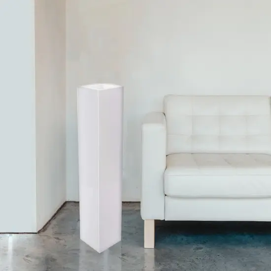 Large Tall Rectangular Wooden Modern Floor Vase - Sleek Contemporary Decor Accent for Living Room, Bedroom, Hallway and Entryway - Handcrafted Decorative Display Piece with Elegant Design Small White {2}
