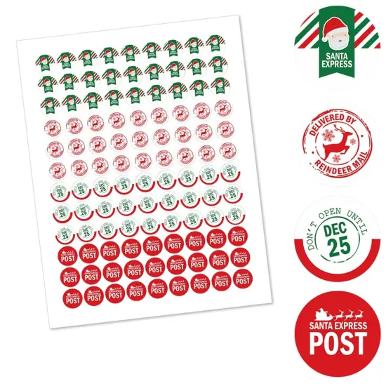 Big Dot of Happiness Santa's Special Delivery - From Santa Claus Christmas Round Candy Sticker Favors - Labels Fits Chocolate Candy (1 sheet of 108) {3}