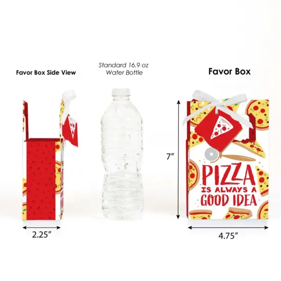 Big Dot of Happiness Pizza Party Time - Baby Shower or Birthday Party Favor Boxes - Set of 12 {3}