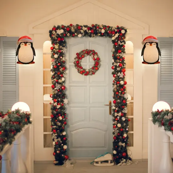 Ornativity Penguin Porch Light Cover - Penguins Head Outdoor Front Porch Lamp Holiday Decoration Covers - Set of 2 {4}