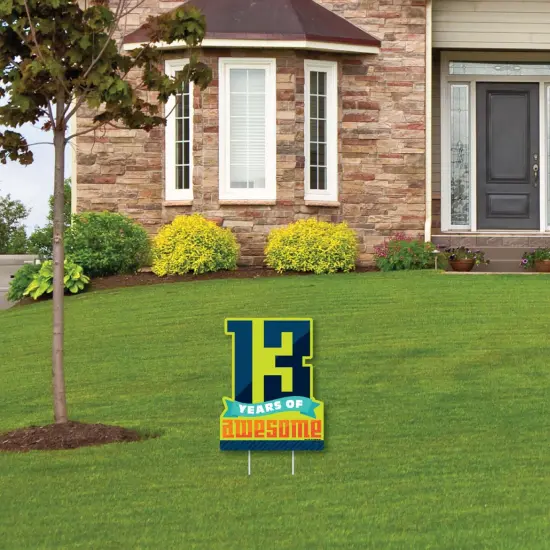 Big Dot of Happiness Boy 13th Birthday - Outdoor Lawn Sign - Official Teenager Birthday Party Yard Sign - 1 Piece {4}
