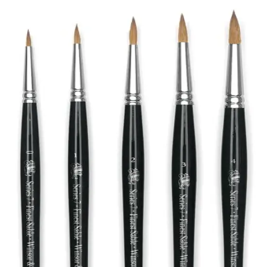 Winsor & Newton Series 7 Kolinsky Sable Brush - Pointed Round, Set of 5 {1}