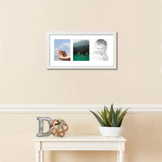 ArtToFrames Collage Photo Picture Frame with 3 - 6x8 inch Openings, Framed in White with Over 62 Mat Color Options and Plexi Glass (CSM-3966-782) {2}