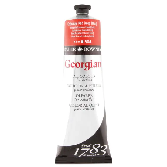 Daler-Rowney Georgian Oil Color - Cadmium Red Deep Hue, 225 ml tube {1}