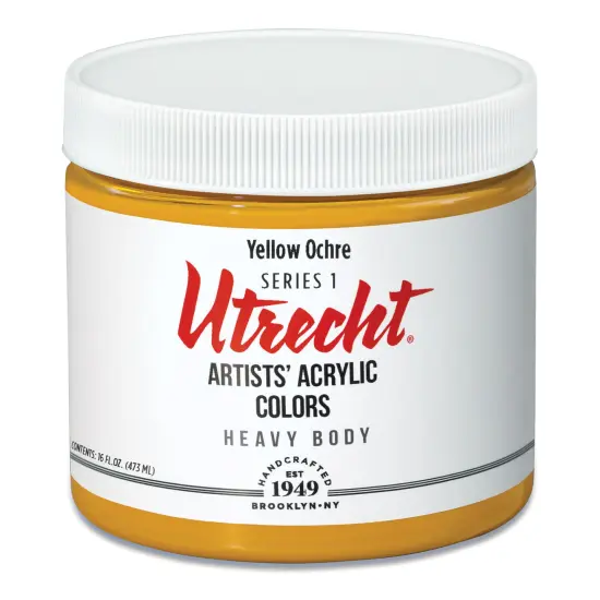 Utrecht Artists' Acrylic Paint - Yellow Ochre, Pint {2}