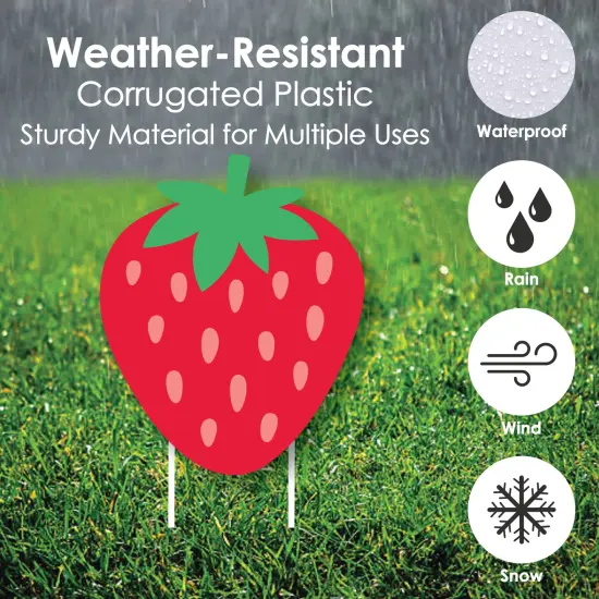 Big Dot of Happiness Berry Sweet Strawberry - Yard Sign and Outdoor Lawn Decorations - Fruit Themed Birthday Party or Baby Shower Yard Signs - 8 Ct {4}