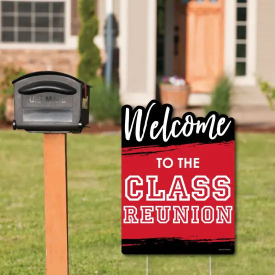 Big Dot of Happiness Reunited Red - Party Decorations - School Class Reunion Party Welcome Yard Sign {3}