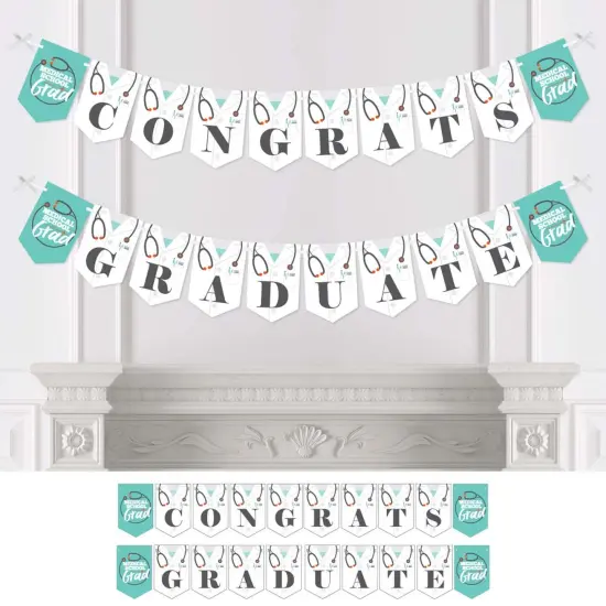 Big Dot of Happiness Medical School Grad - Doctor Graduation Party Bunting Banner - Party Decorations - Congrats Graduate {1}