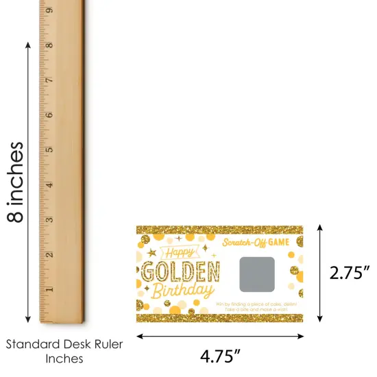 Big Dot of Happiness Golden Birthday - Happy Birthday Party Game Scratch Off Cards - 22 Count {7}