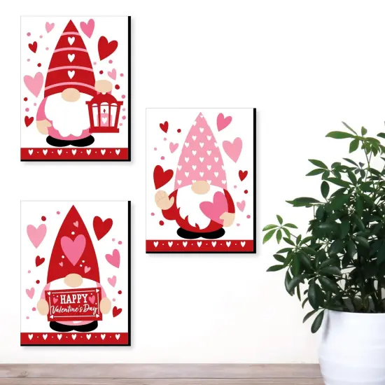 Big Dot of Happiness Valentine Gnomes -Valentine's Day Wall Art and Kids Room Decor - 7.5 x 10 inches - Set of 3 Prints {3}