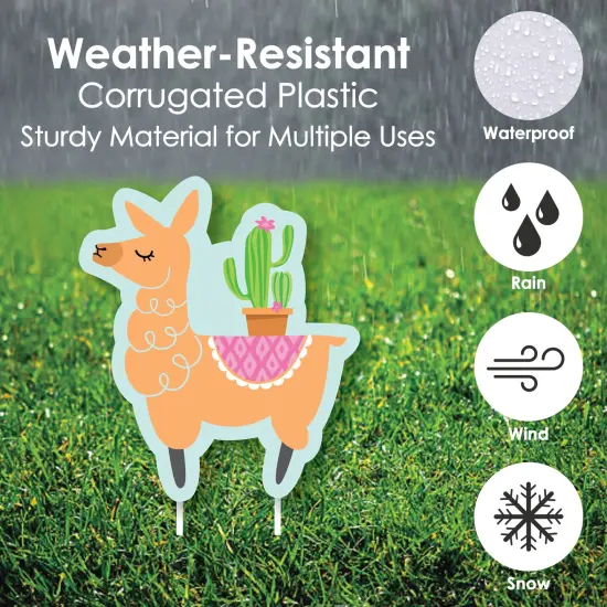 Big Dot of Happiness Whole Llama Fun - Yard Sign & Outdoor Lawn Decorations - Llama Fiesta Baby Shower or Birthday Party Yard Signs - Set of 8 {4}