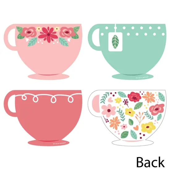 Big Dot of Happiness Floral Let's Par-Tea - Tea Cup Decorations DIY Garden Tea Party Essentials - Set of 20 {4}