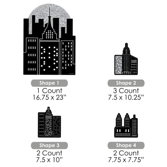 Big Dot of Happiness Nighttime City Skyline - Yard Sign and Outdoor Lawn Decorations - New York Party Yard Signs - Set of 8 {7}