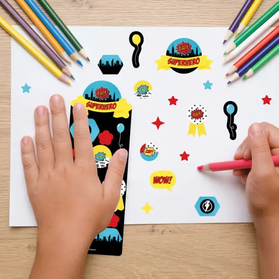 Big Dot of Happiness Bam Superhero - Birthday Party Favor Kids Stickers - 16 Sheets - 256 Stickers {7}