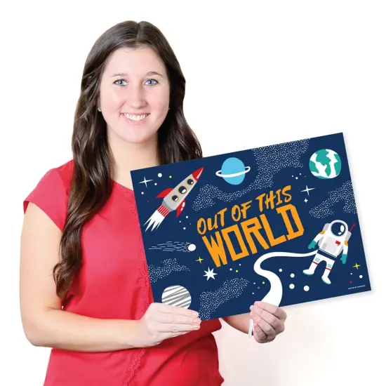 Big Dot of Happiness Blast Off to Outer Space - Party Table Decorations - Rocket Ship Baby Shower or Birthday Party Placemats - Set of 16 {7}