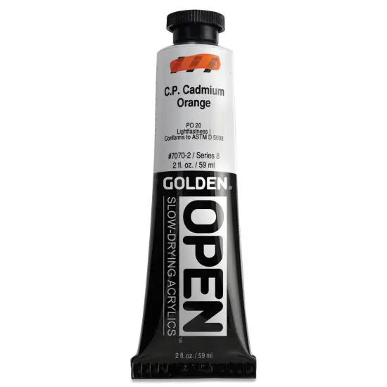 Golden Open Acrylics - Cadmium Orange, 2 oz Tube {1}