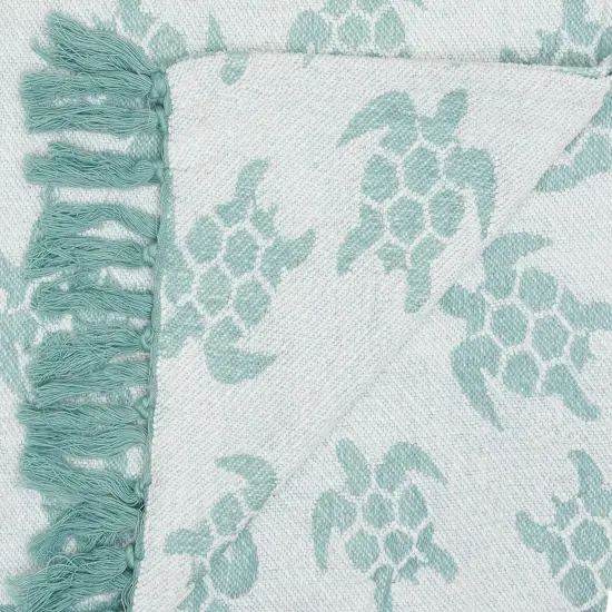 Chenille Sea Turtles Woven 50" x 60" Throw Blanket {5}