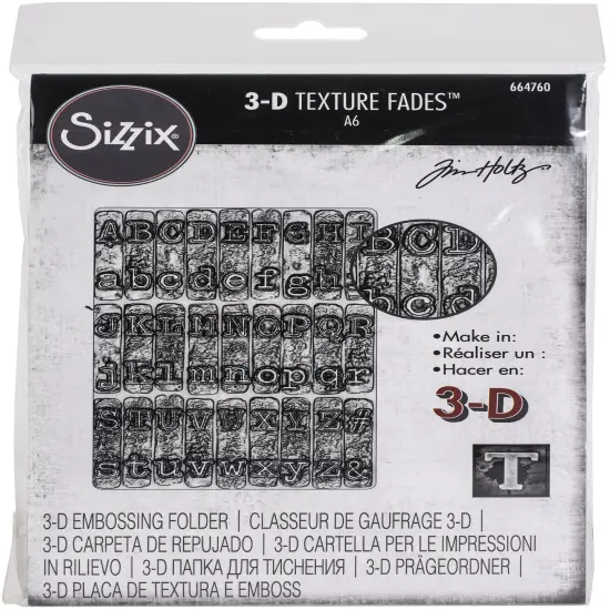 Sizzix 3D Texture Fades Embossing Folder By Tim Holtz-Typewriter {1}