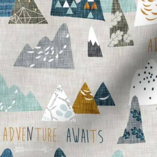 Various Fabrics by the Yard or Fat Quarter Boho, , Mountain, Adventure, Geometric, Blue, Nursery Custom Printed Fabric by Spoonflower {7}