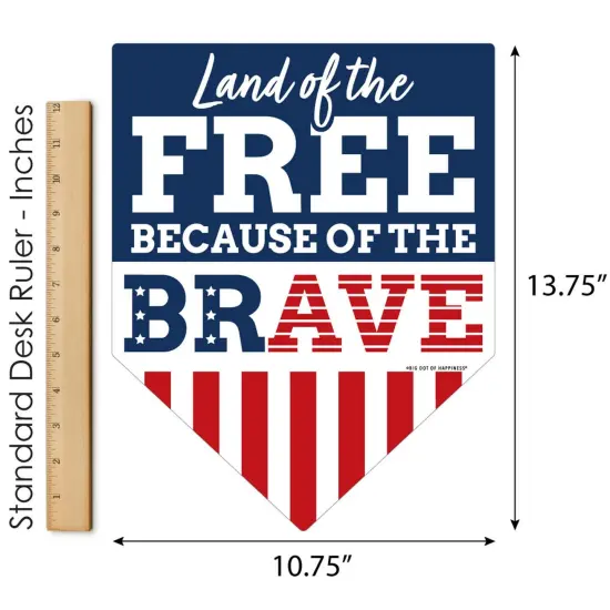 Big Dot of Happiness Happy Veterans Day - Outdoor Lawn Sign - Patriotic Yard Sign - Land of the Free - 1 Piece {6}