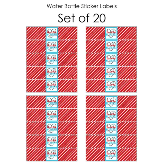 Thank You Nurses - Nurse Appreciation Week Water Bottle Sticker Labels - Set of 20 {4}