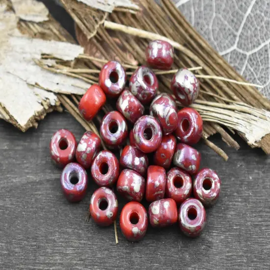 20g Opaque Red Rembrandt 2/0 Matubo Beads {3}