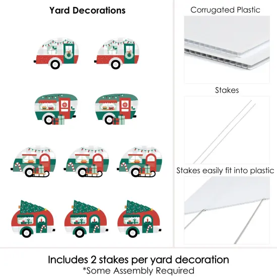 Big Dot of Happiness Camper Christmas - Lawn Decorations - Outdoor Red and Green Holiday Party Yard Decorations - 10 Piece {7}