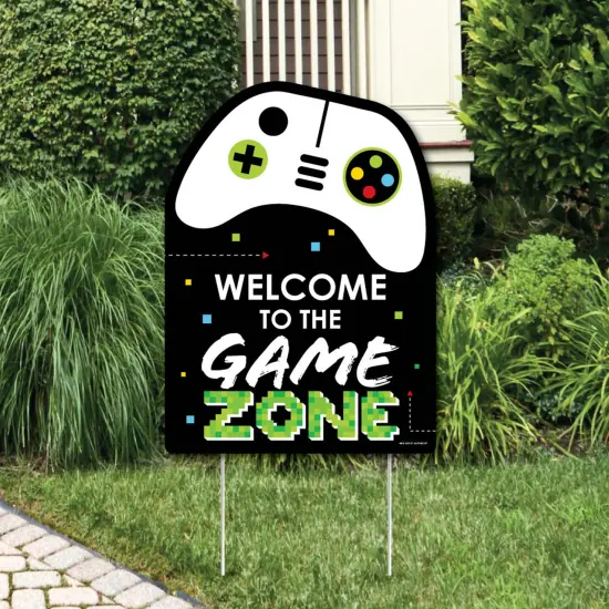 Big Dot of Happiness Game Zone - Party Decorations - Pixel Video Game Party or Birthday Party Welcome Yard Sign {1}