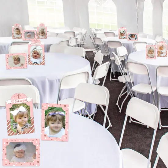 Big Dot of Happiness 1st Birthday Little Miss Onederful - Girl First Birthday Party 4x6 Picture Display - Paper Photo Frames - Set of 12 {3}