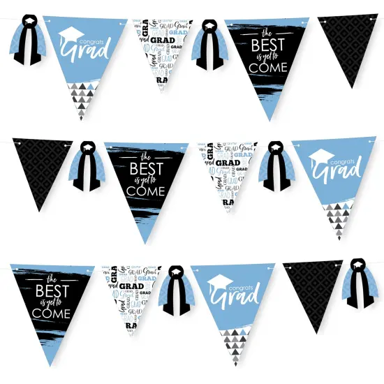Big Dot of Happiness 30 Piece Light Blue Graduation Party Pennant Triangle Banner {1}