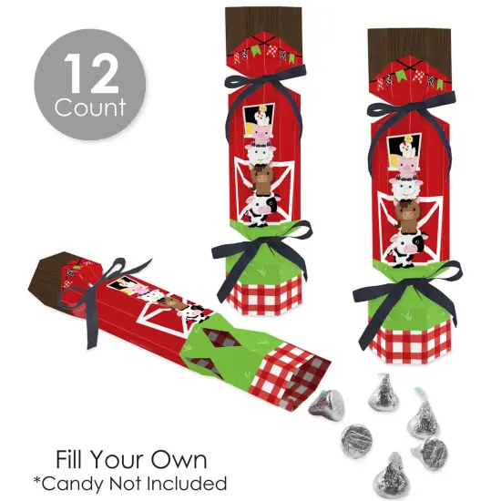 Big Dot of Happiness Farm Animals - No Snap Barnyard Baby Shower or Birthday Party Table Favors - DIY Cracker Boxes - Set of 12 {4}