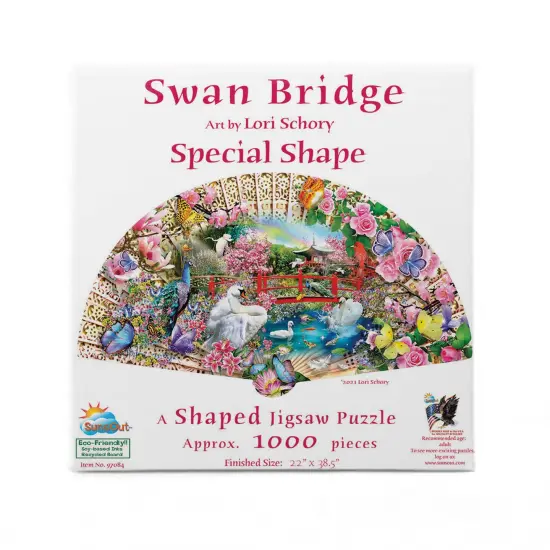 Sunsout Swan Bridge 1000 pc Special Shape Jigsaw Puzzle 97084 {4}