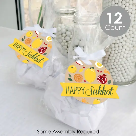 Big Dot of Happiness Sukkot - Sukkah Holiday Clear Goodie Favor Bags - Treat Bags With Tags - Set of 12 {3}