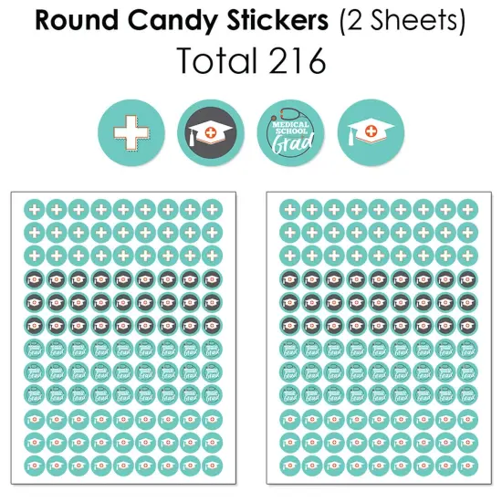 Big Dot of Happiness Medical School Grad - Doctor Graduation Party Candy Favor Sticker Kit - 304 Pieces {6}