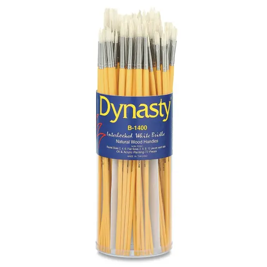 Dynasty White Bristle Brush Assortment - Set of 72 {1}