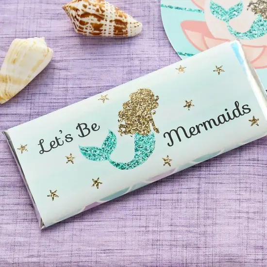 Big Dot of Happiness Let's Be Mermaids - Candy Bar Wrappers Baby Shower or Birthday Party Favors - Set of 24 {4}