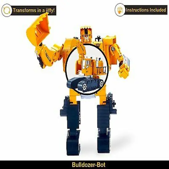 5 Pack TransTruck Transforms to Tractor and Robot Action Figures Combine into 1 Giant Robot – Holiday, Birthday Gift Tractors Robots Toys for Kids {4}