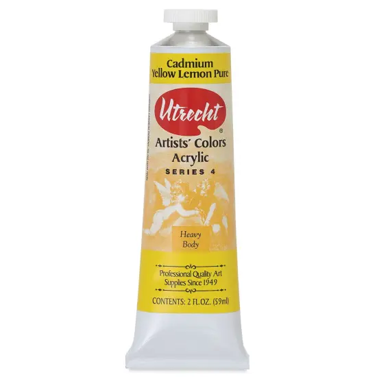 Utrecht Artists' Acrylic Paint - Cadmium Yellow Lemon, 2 oz tube {1}