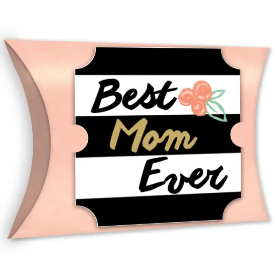 Big Dot of Happiness Best Mom Ever - Favor Gift Boxes - Mother's Day Party Large Pillow Boxes - Set of 12 {1}