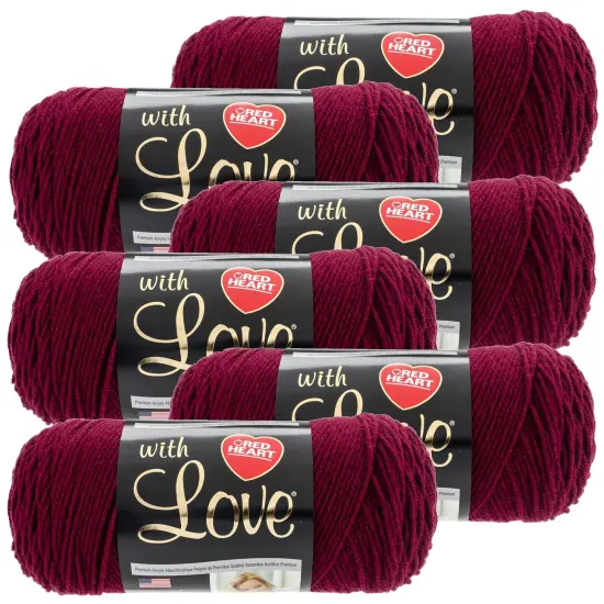 Multipack of 6 - Red Heart With Love Yarn-Merlot {1}