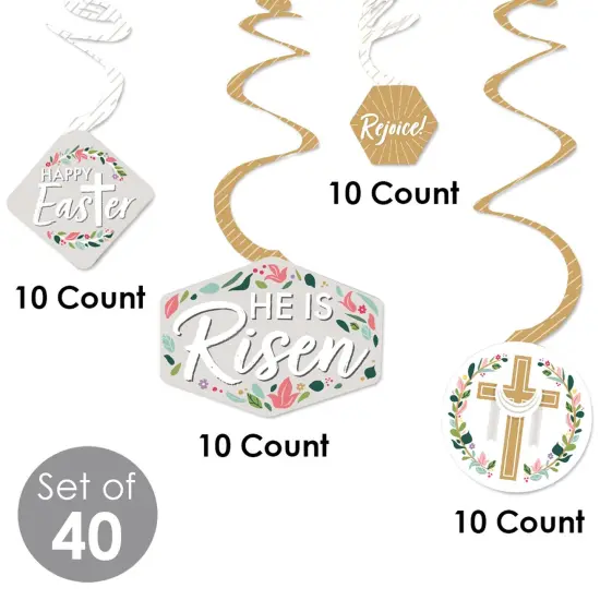 Big Dot of Happiness Religious Easter - Christian Holiday Party Hanging Decor - Party Decoration Swirls - Set of 40 {6}