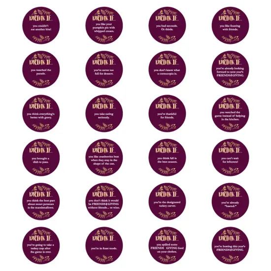 Big Dot of Happiness Drink If Game - Elegant Thankful for Friends - Friendsgiving Thanksgiving Party Game - 24 Count {3}