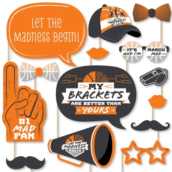 Big Dot of Happiness Basketball - Let the Madness Begin - College Basketball Party Photo Booth Props Kit - 20 Count {1}