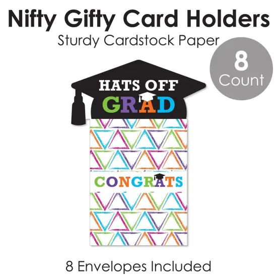 Big Dot of Happiness Hats Off Grad - Graduation Party Money and Gift Card Sleeves - Nifty Gifty Card Holders - Set of 8 {6}