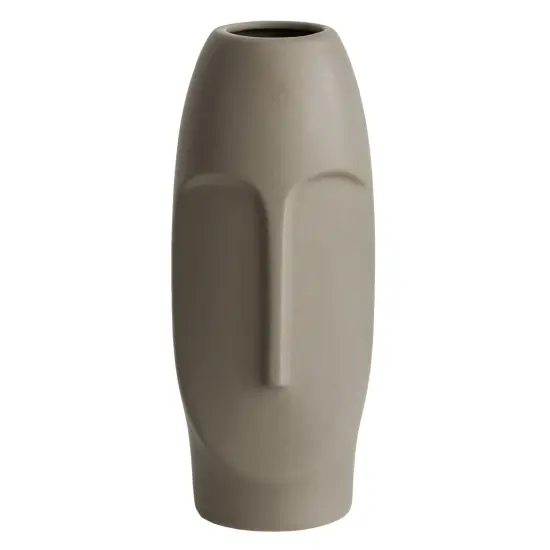 9.5" H Decorative Ceramic Abstract Face Modern Statue Sculpture Flower Centerpiece Vase Bone White {7}