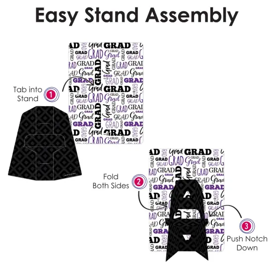 Big Dot of Happiness Purple Graduation Party Centerpieces - 4x6 Picture Display - Paper Photo Frames - Set of 12 {7}