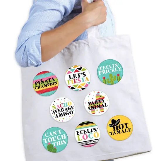 Big Dot of Happiness Let's Fiesta - 3 inch Fiesta Badge - Pinback Buttons - Set of 8 {3}