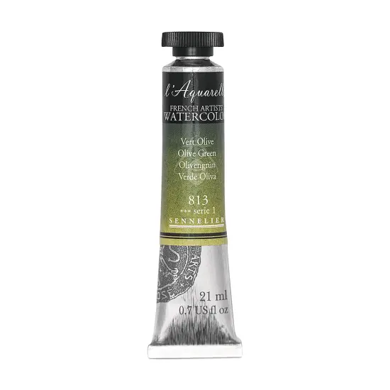 Sennelier French Artists' Watercolor - Olive Green, 21 ml, Tube {2}