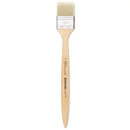 Utrecht Rhenish Pure Hog Bristle Brush - Extra Large Flat, Size 2", Long Handle {2}