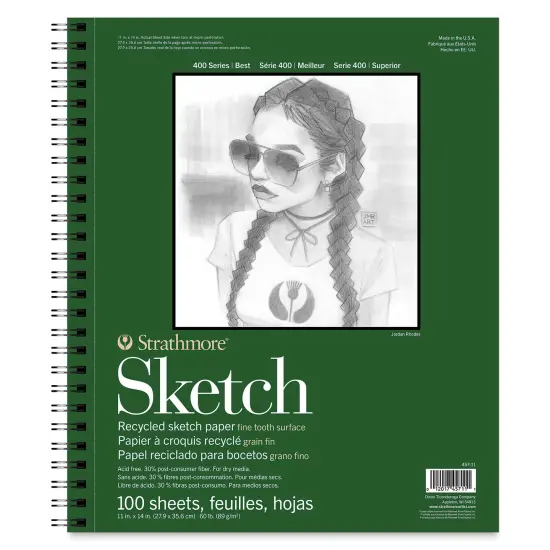 Strathmore 400 Series Recycled Sketch Pad - 11" x 14", Portrait, 100 Sheets {1}